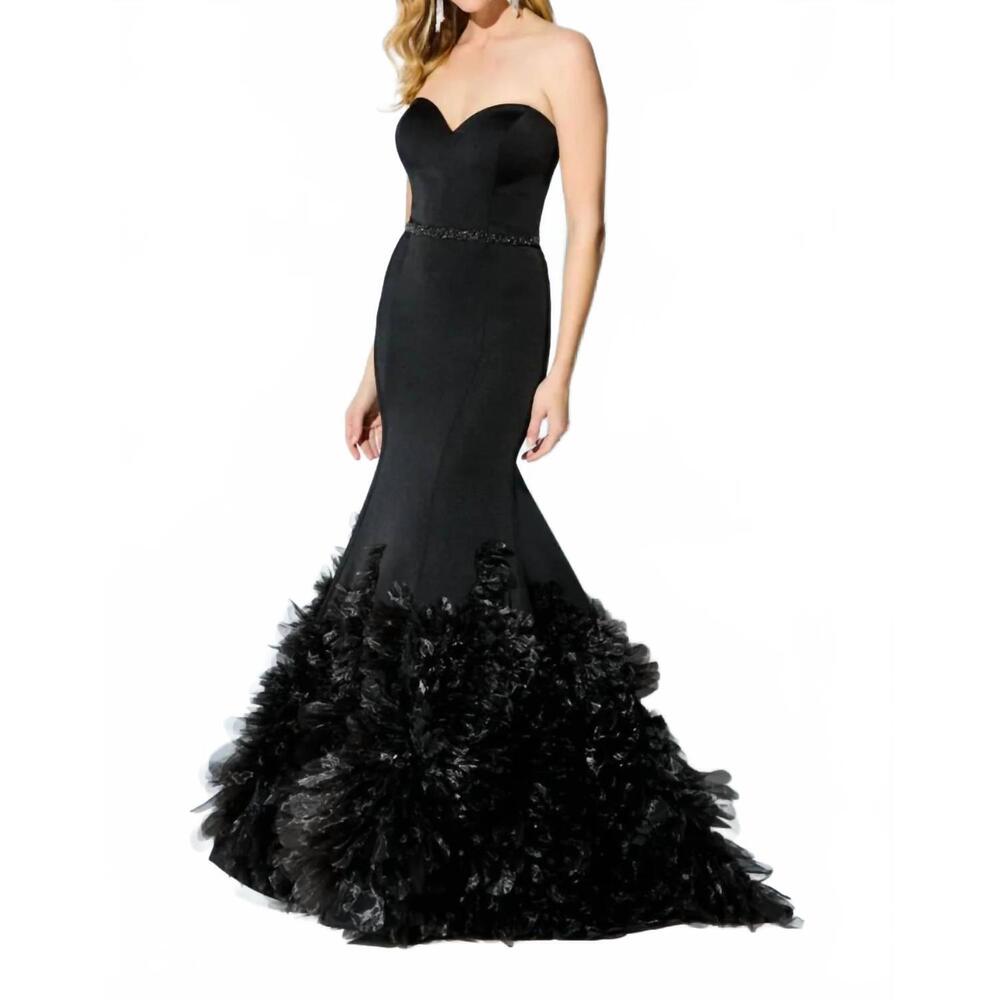 NEW MON CHERI sweetheart mermaid gown in black
